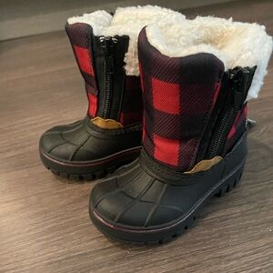 Plaid Waterproof Insulated Winter Boots